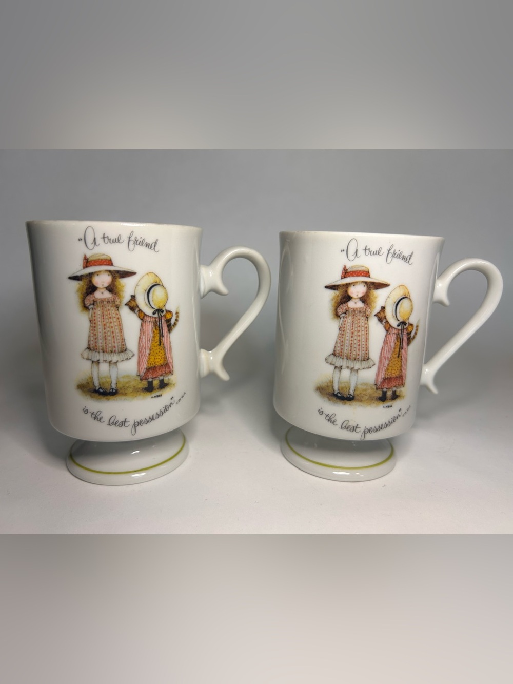 Lot Of 2 Vintage Holly Hobbieโ Cottagecore Coffee Footed Mugs 70s Japan Friend